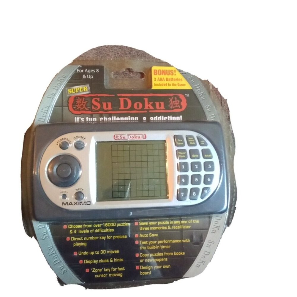 Sakar International Super Su Doku Handheld Electronic Game 1600 Puzzles NIP
